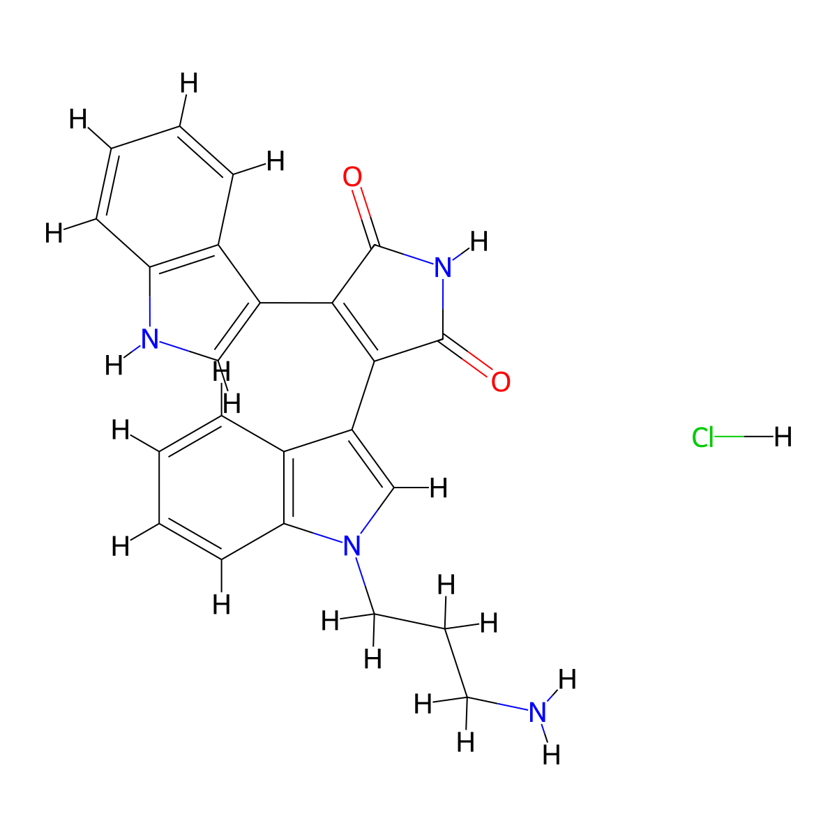 Bisindolylmaleimide III hydrochloride molecular structure, CAS 683775-59-9