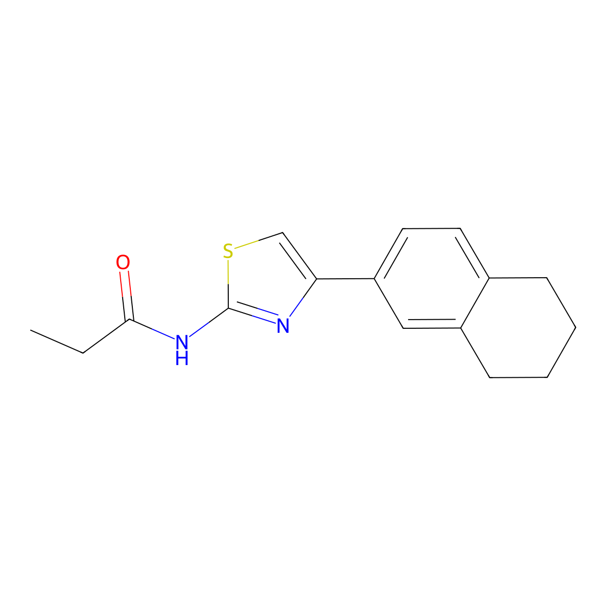 N-[4-(5,6,7,8-tetrahydronaphthalen-2-yl)-1,3-thiazol-2-yl]propanamide molecular structure, CAS 683777-48-2