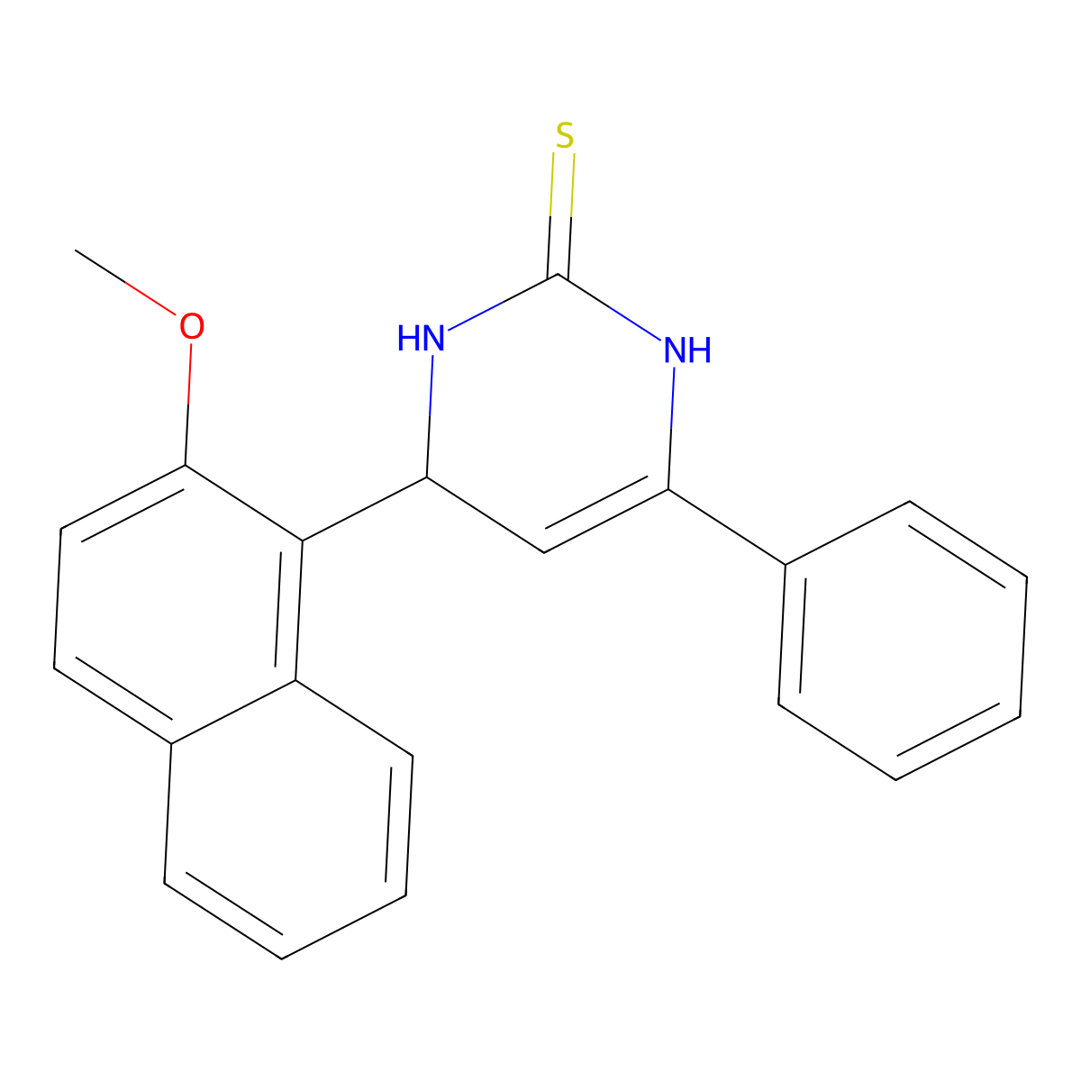 4-(2-methoxynaphthalen-1-yl)-6-phenyl-3,4-dihydropyrimidine-2(1H)-thione molecular structure, CAS 683778-35-0