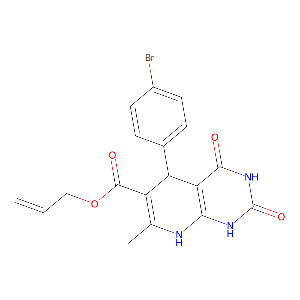Allyl 5-(4-bromophenyl)-7-methyl-2,4-dioxo-1,2,3,4,5,8-hexahydropyrido[2,3-d]pyrimidine-6-carboxylate molecular structure, CAS 683779-02-4