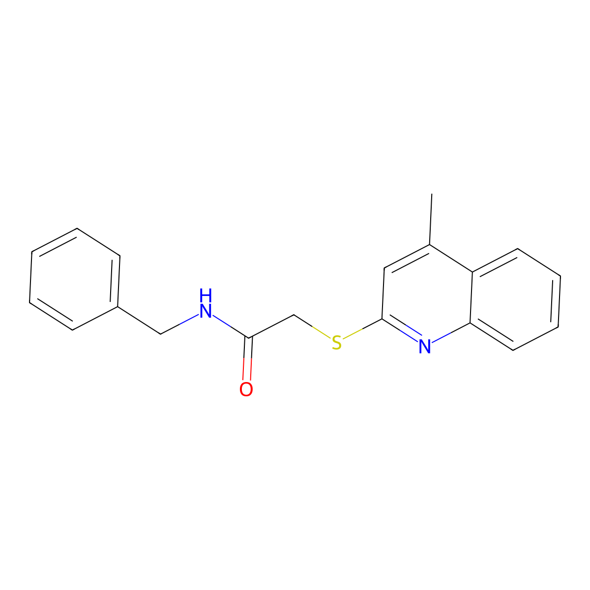 N-benzyl-2-[(4-methylquinolin-2-yl)sulfanyl]acetamide molecular structure, CAS 683779-85-3