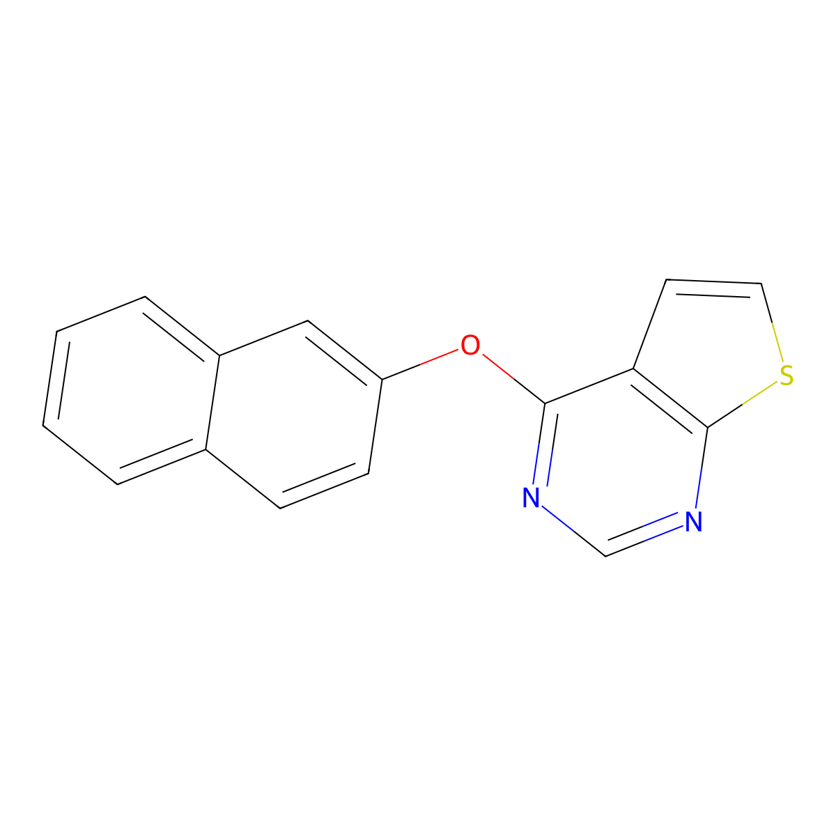 4-(Naphthalen-2-yloxy)thieno[2,3-d]pyrimidine molecular structure, CAS 683780-01-0
