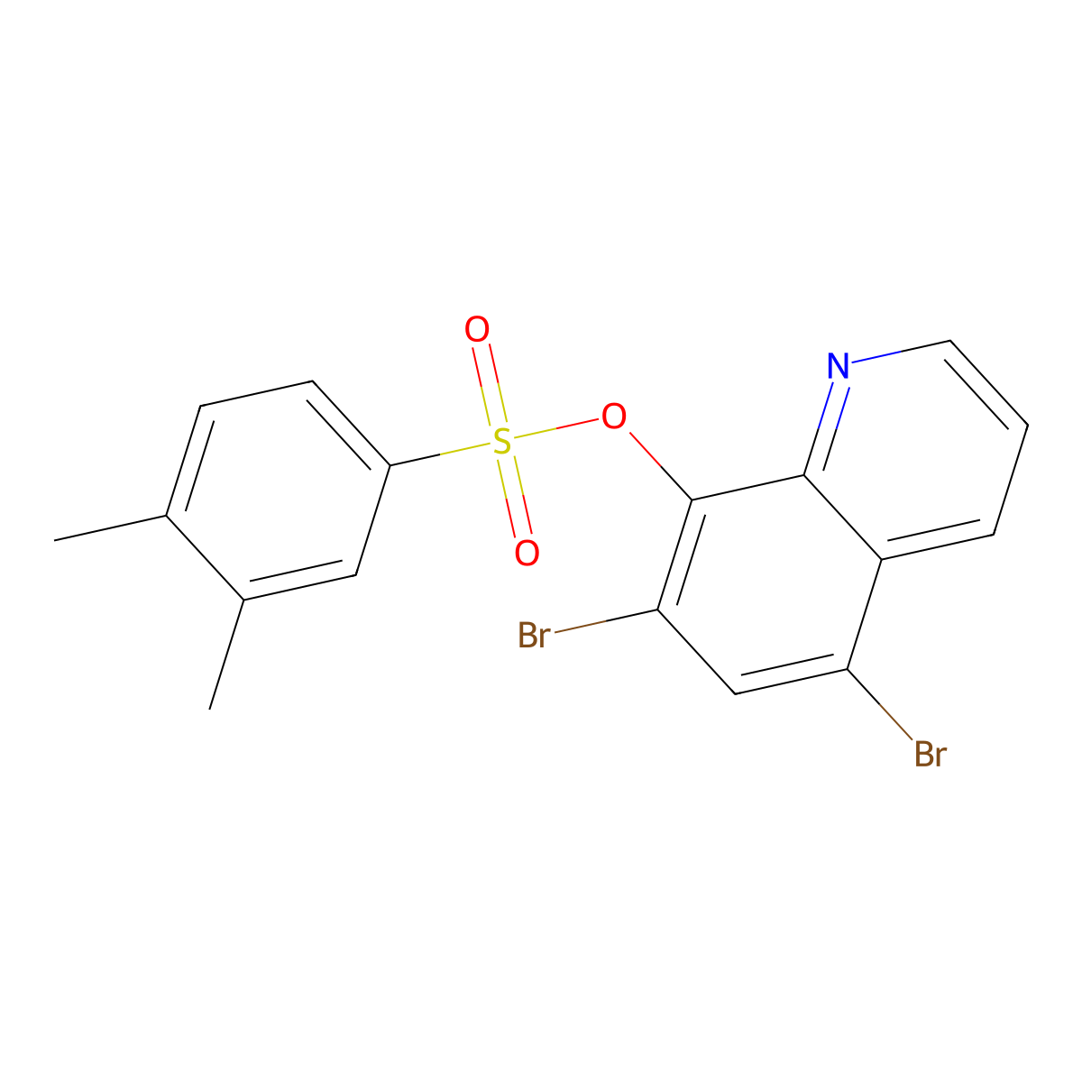 5,7-Dibromo-8-quinolyl 3,4-dimethylbenzenesulfonate molecular structure, CAS 683780-43-0