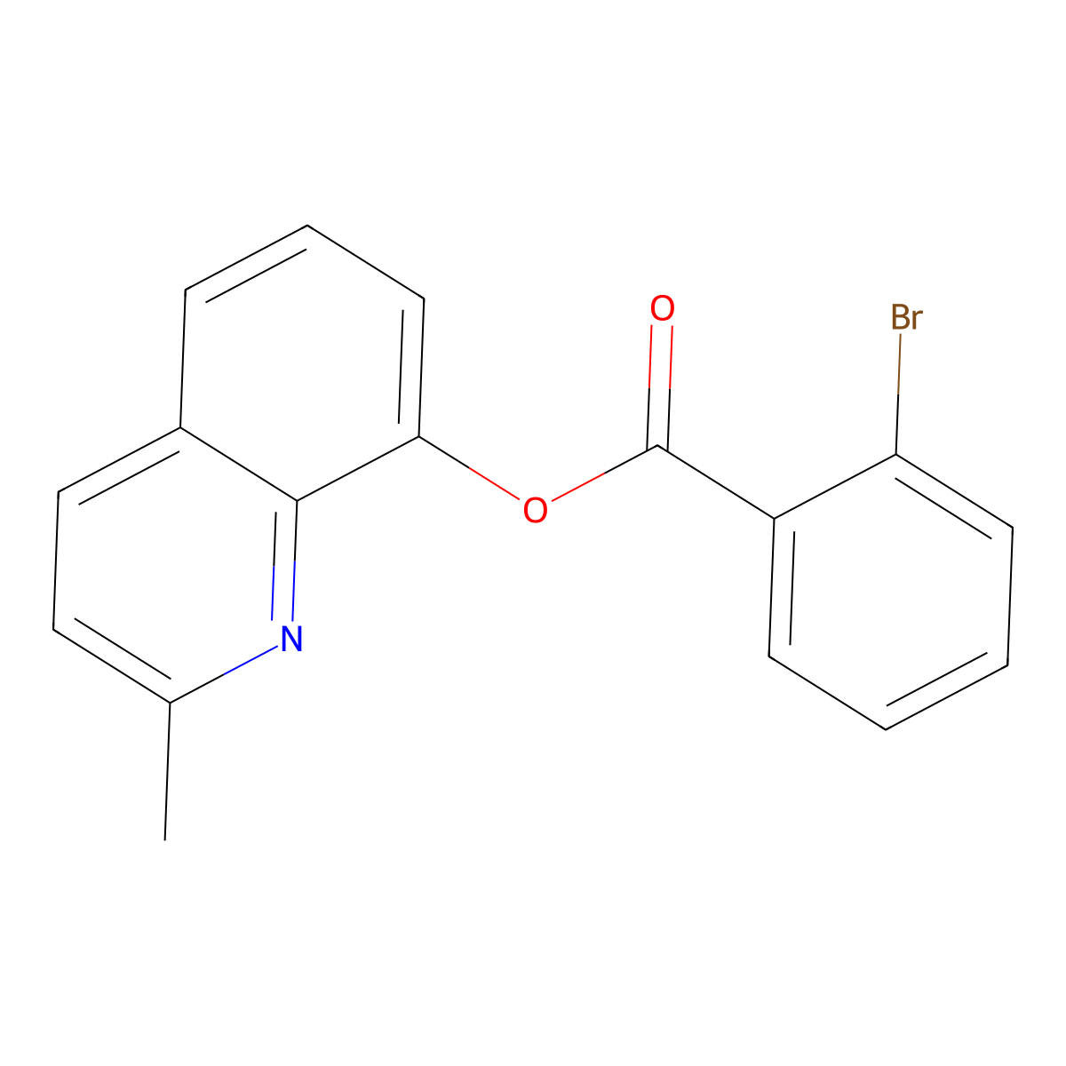 2-Methyl-8-quinolyl 2-bromobenzoate molecular structure, CAS 683780-62-3