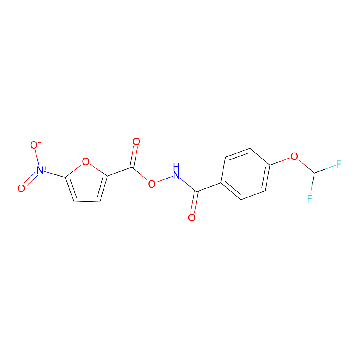 4-(difluoromethoxy)-N-((5-nitrofuran-2-carbonyl)oxy)benzamide molecular structure, CAS 683781-00-2