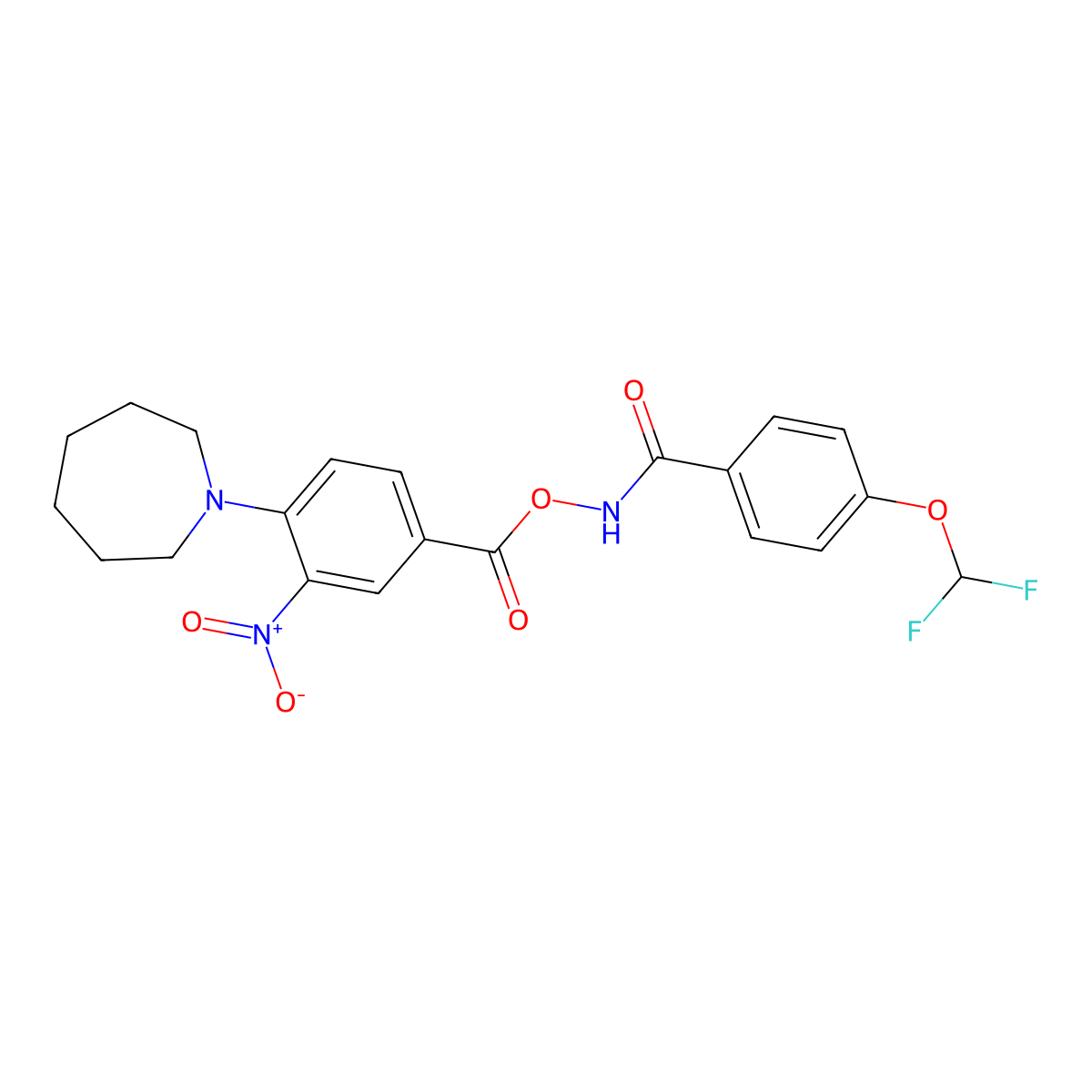 N-((4-(azepan-1-yl)-3-nitrobenzoyl)oxy)-4-(difluoromethoxy)benzamide molecular structure, CAS 683781-06-8