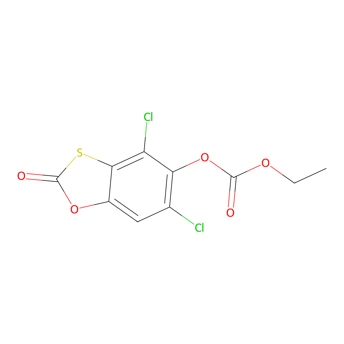 4,6-dichloro-2-oxo-2H-1,3-benzoxathiol-5-yl ethyl carbonate molecular structure, CAS 683783-80-4