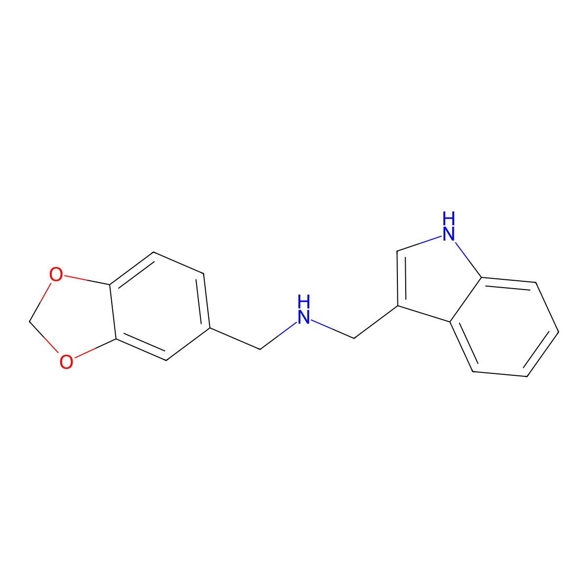 1-(1,3-benzodioxol-5-yl)-N-(1H-indol-3-ylmethyl)methanamine molecular structure, CAS 683784-24-9