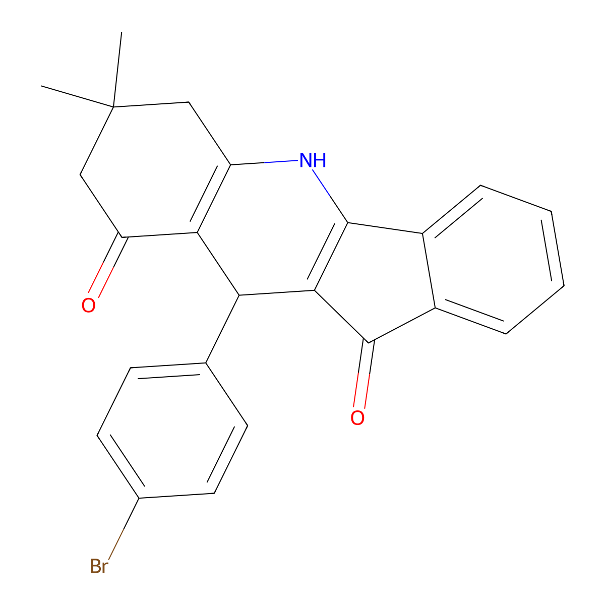10-(4-bromophenyl)-7,7-dimethyl-6,7,8,10-tetrahydro-5H-indeno[1,2-b]quinoline-9,11-dione molecular structure, CAS 683784-49-8