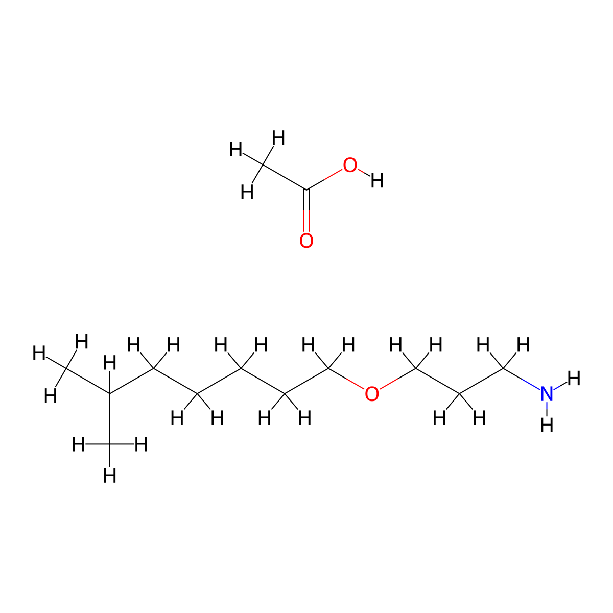 1-Propanamine, 3-(isooctyloxy)-, acetate (1:1) molecular structure, CAS 68379-12-4
