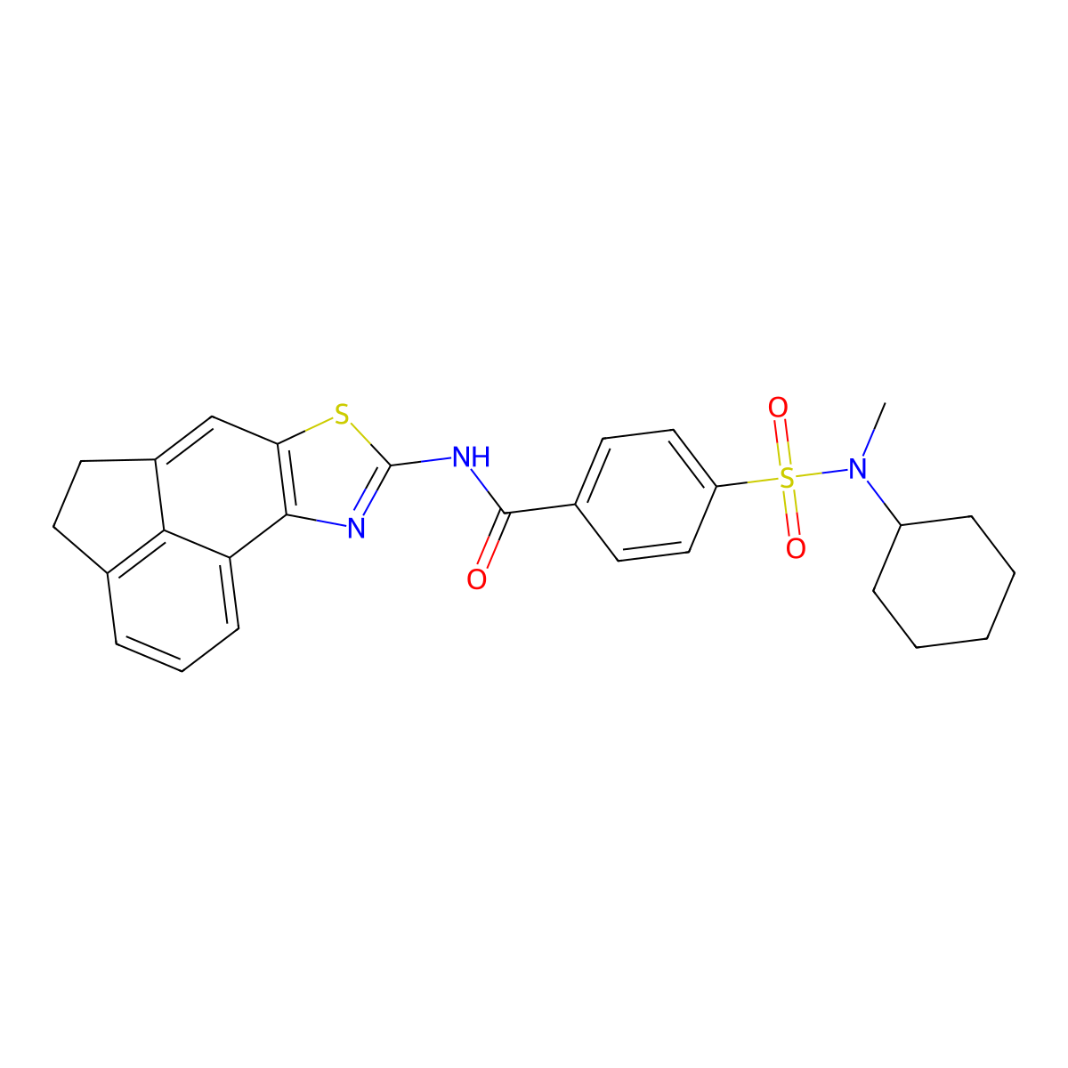 4-(N-cyclohexyl-N-methylsulfamoyl)-N-(4,5-dihydroacenaphtho[5,4-d]thiazol-8-yl)benzamide molecular structure, CAS 683791-38-0