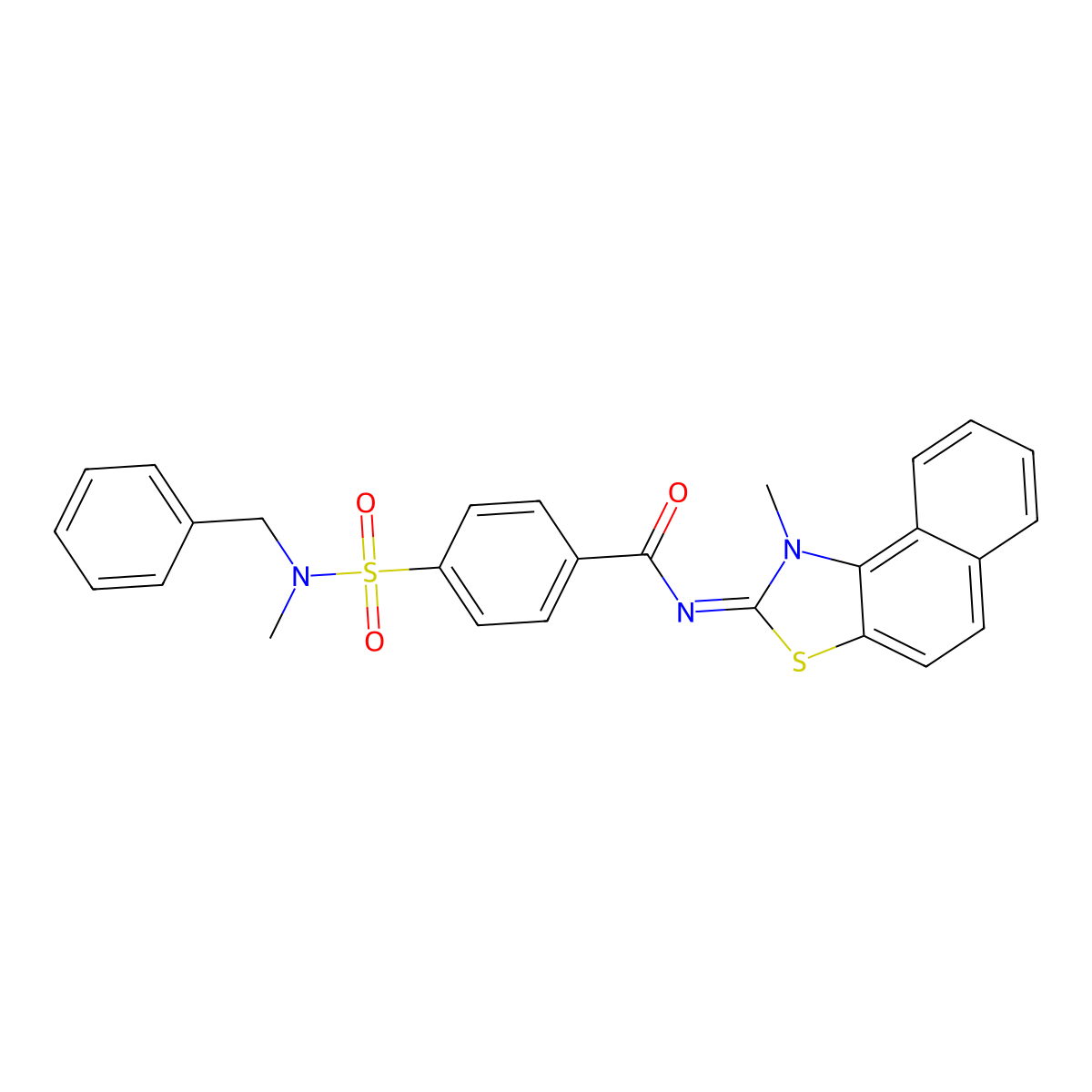 (Z)-4-(N-benzyl-N-methylsulfamoyl)-N-(1-methylnaphtho[1,2-d]thiazol-2(1H)-ylidene)benzamide molecular structure, CAS 683791-42-6