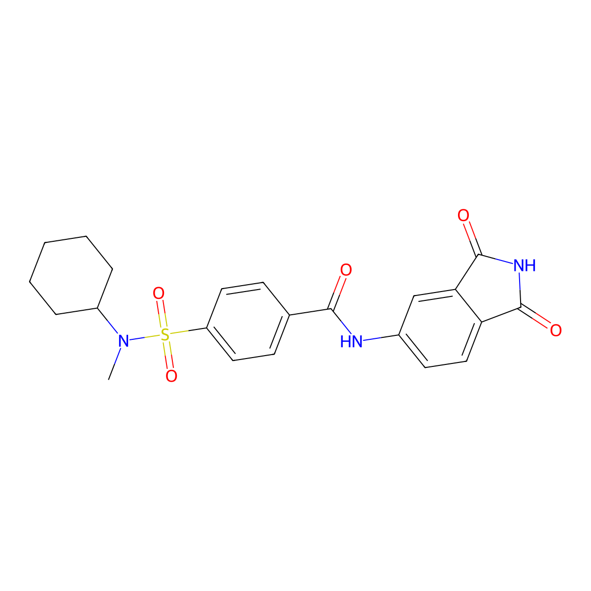 4-(N-cyclohexyl-N-methylsulfamoyl)-N-(1,3-dioxoisoindolin-5-yl)benzamide molecular structure, CAS 683791-70-0