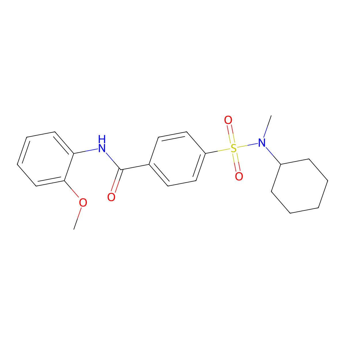4-[cyclohexyl(methyl)sulfamoyl]-N-(2-methoxyphenyl)benzamide molecular structure, CAS 683791-89-1