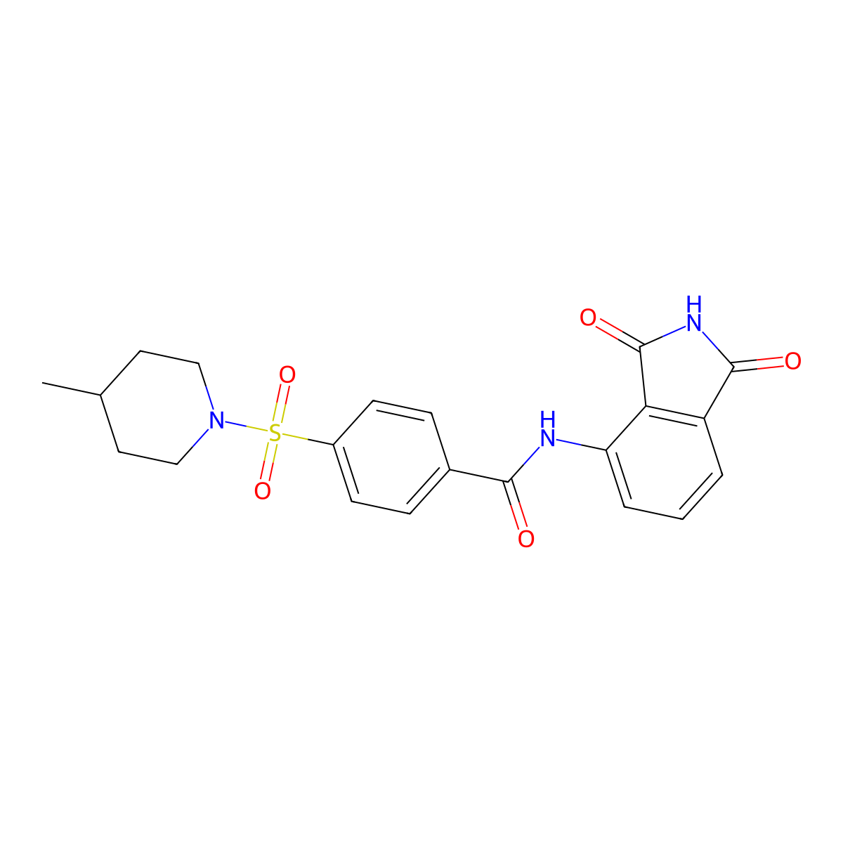 N-(1,3-dioxoisoindolin-4-yl)-4-((4-methylpiperidin-1-yl)sulfonyl)benzamide molecular structure, CAS 683792-05-4