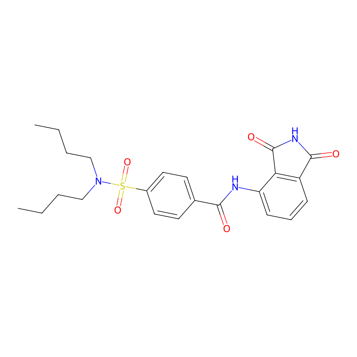 4-(dibutylsulfamoyl)-N-(1,3-dioxoisoindol-4-yl)benzamide molecular structure, CAS 683792-09-8