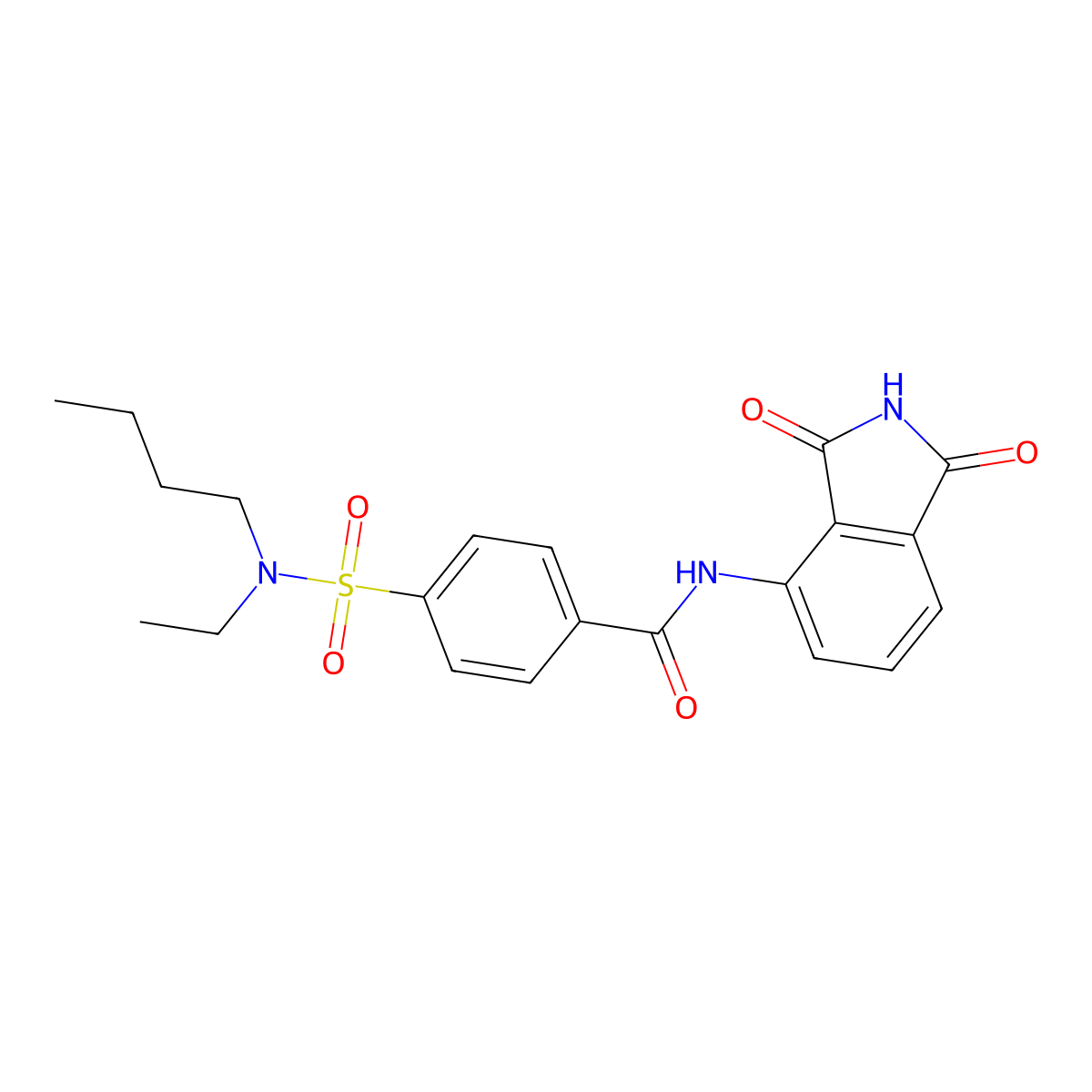4-(N-butyl-N-ethylsulfamoyl)-N-(1,3-dioxoisoindolin-4-yl)benzamide molecular structure, CAS 683792-11-2