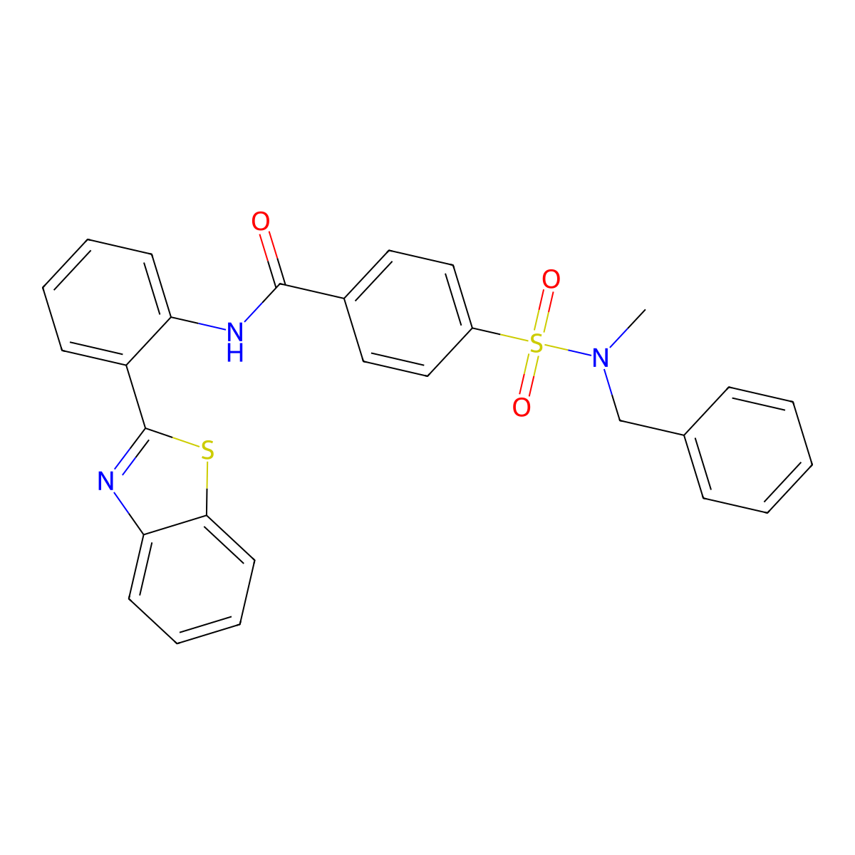N-[2-(1,3-benzothiazol-2-yl)phenyl]-4-[benzyl(methyl)sulfamoyl]benzamide molecular structure, CAS 683792-32-7