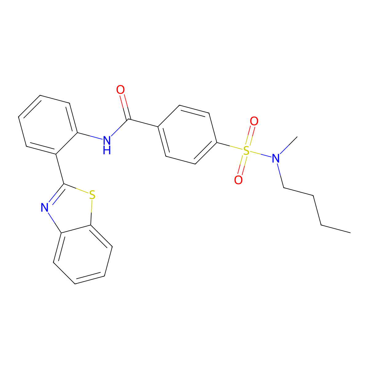 N-[2-(1,3-benzothiazol-2-yl)phenyl]-4-[butyl(methyl)sulfamoyl]benzamide molecular structure, CAS 683792-34-9