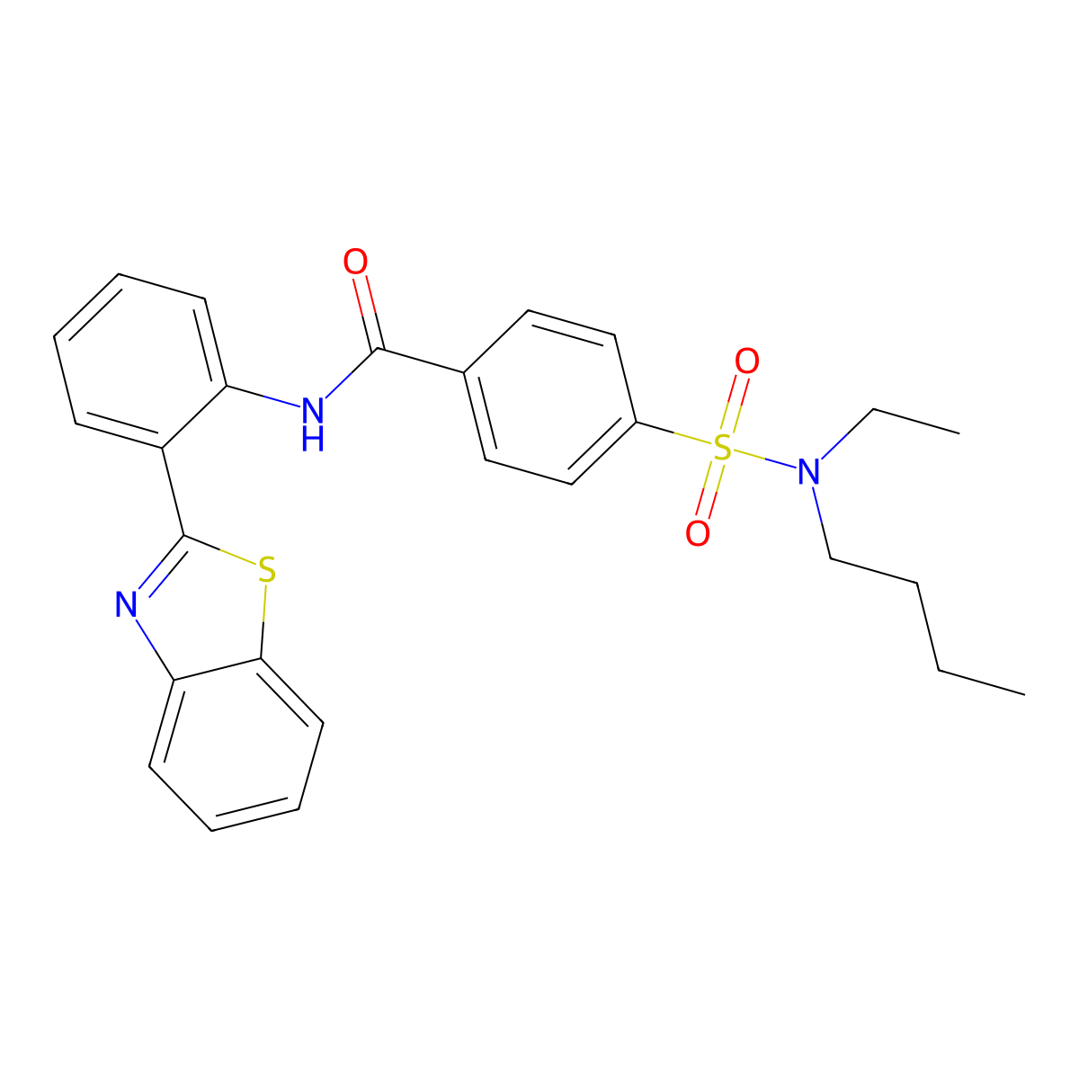 N-[2-(1,3-benzothiazol-2-yl)phenyl]-4-[butyl(ethyl)sulfamoyl]benzamide molecular structure, CAS 683792-35-0