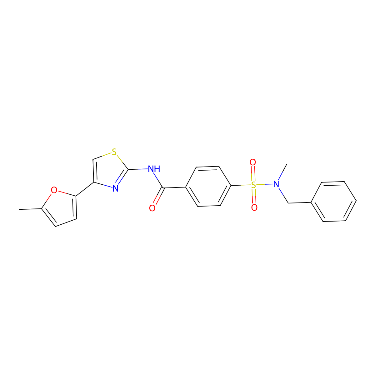 4-[benzyl(methyl)sulfamoyl]-N-[4-(5-methylfuran-2-yl)-1,3-thiazol-2-yl]benzamide molecular structure, CAS 683792-40-7