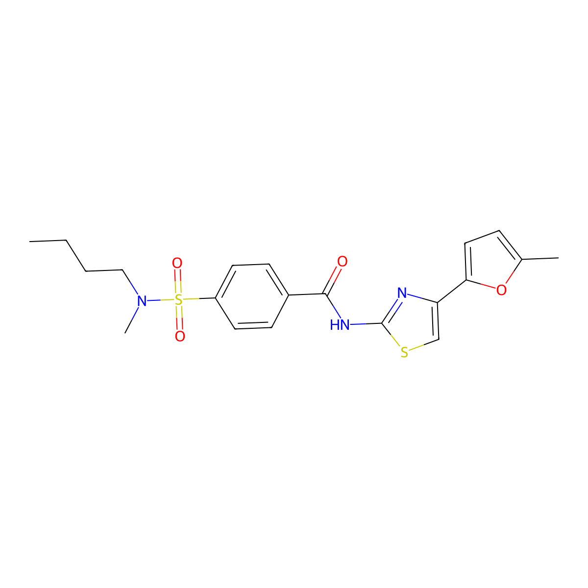 4-[butyl(methyl)sulfamoyl]-N-[4-(5-methylfuran-2-yl)-1,3-thiazol-2-yl]benzamide molecular structure, CAS 683792-42-9