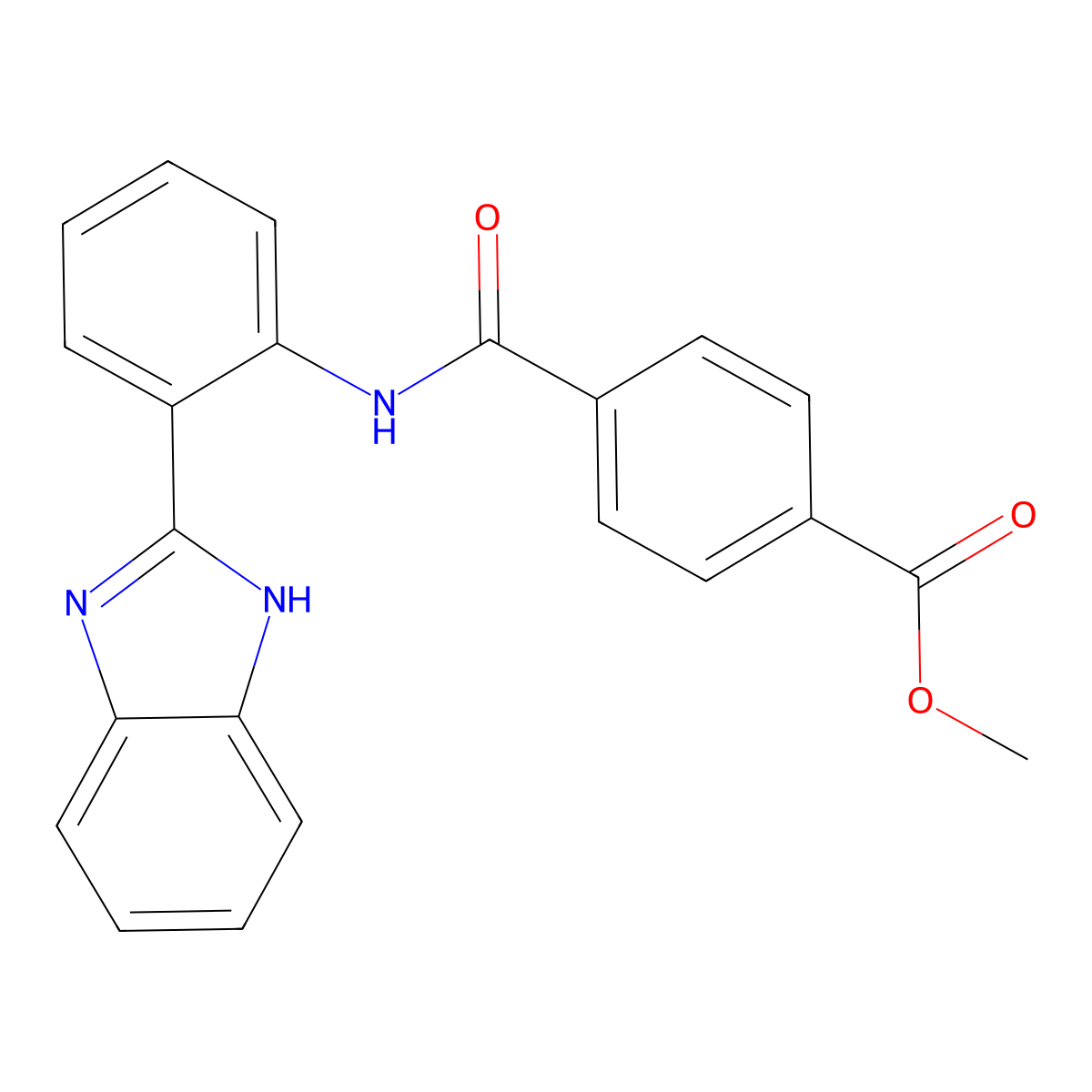 methyl 4-[[2-(1H-benzimidazol-2-yl)phenyl]carbamoyl]benzoate molecular structure, CAS 683794-21-0