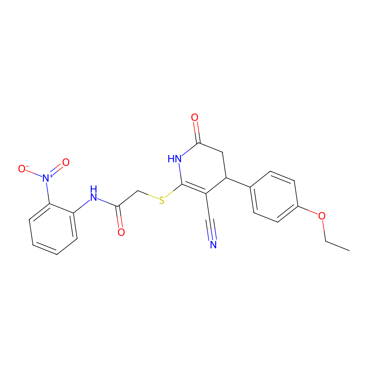 2-{[3-cyano-4-(4-ethoxyphenyl)-6-oxo-1,4,5,6-tetrahydropyridin-2-yl]sulfanyl}-N-(2-nitrophenyl)acetamide molecular structure, CAS 683794-26-5