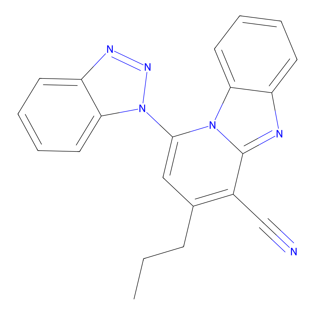 1-(1H-benzotriazol-1-yl)-3-propylpyrido[1,2-a]benzimidazole-4-carbonitrile molecular structure, CAS 683795-90-6
