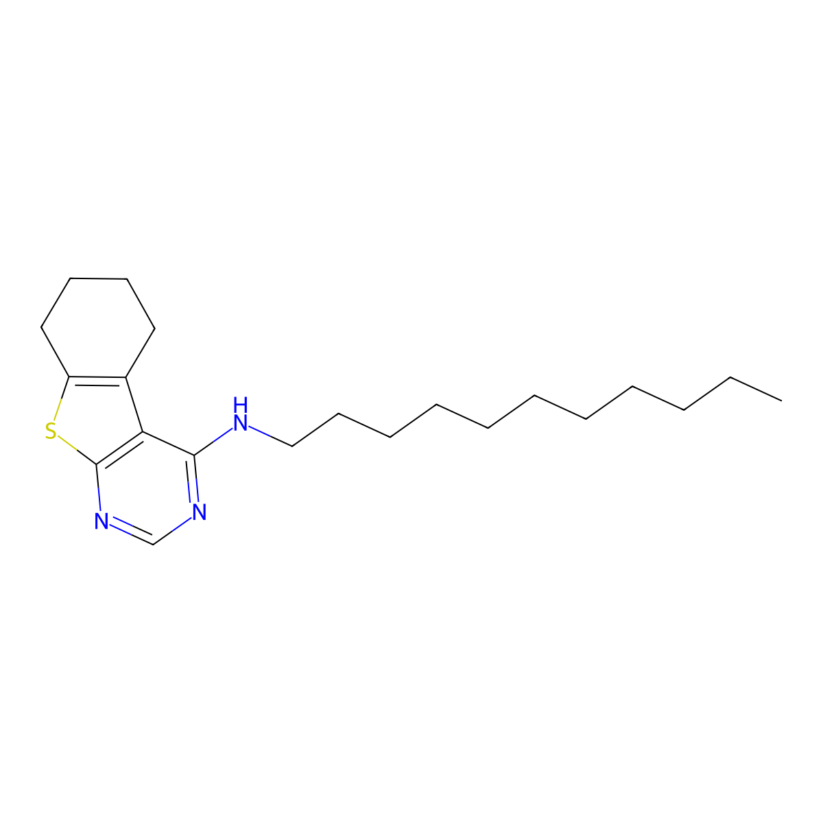 N-undecyl-5,6,7,8-tetrahydro[1]benzothieno[2,3-d]pyrimidin-4-amine molecular structure, CAS 683796-90-9