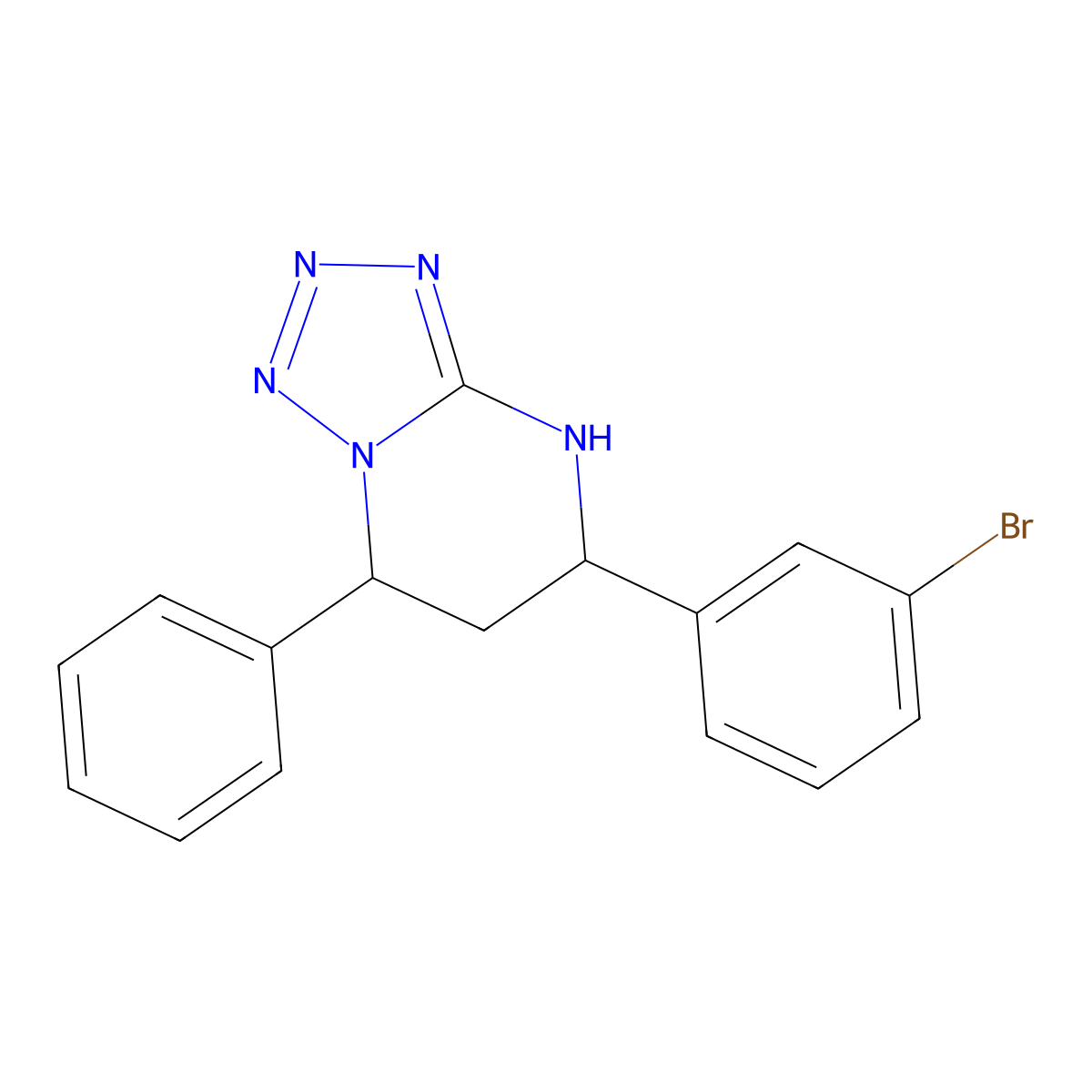 5-(3-Bromophenyl)-7-phenyl-4,5,6,7-tetrahydrotetrazolo[1,5-a]pyrimidine molecular structure, CAS 683798-92-7