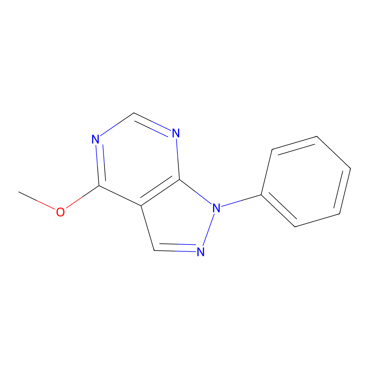 4-methoxy-1-phenyl-1H-pyrazolo[3,4-d]pyrimidine molecular structure, CAS 68380-50-7