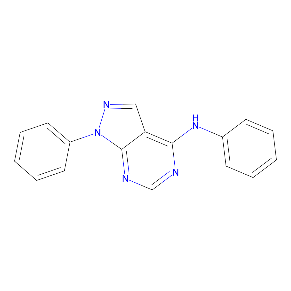 n,1-Diphenyl-1h-pyrazolo[3,4-d]pyrimidin-4-amine molecular structure, CAS 68380-53-0