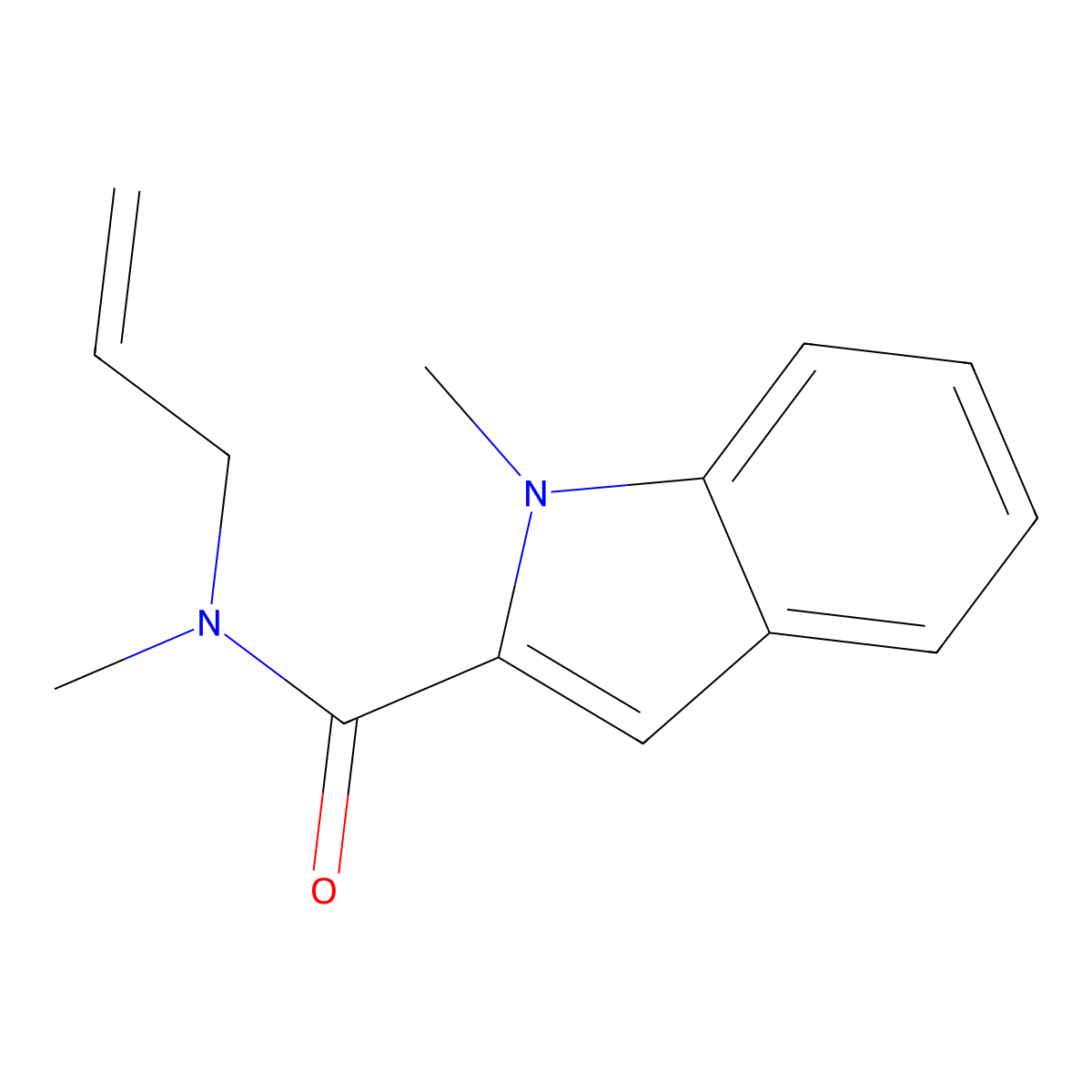 1H-Indole-2-carboxamide, N,1-dimethyl-N-2-propenyl- molecular structure, CAS 683800-12-6