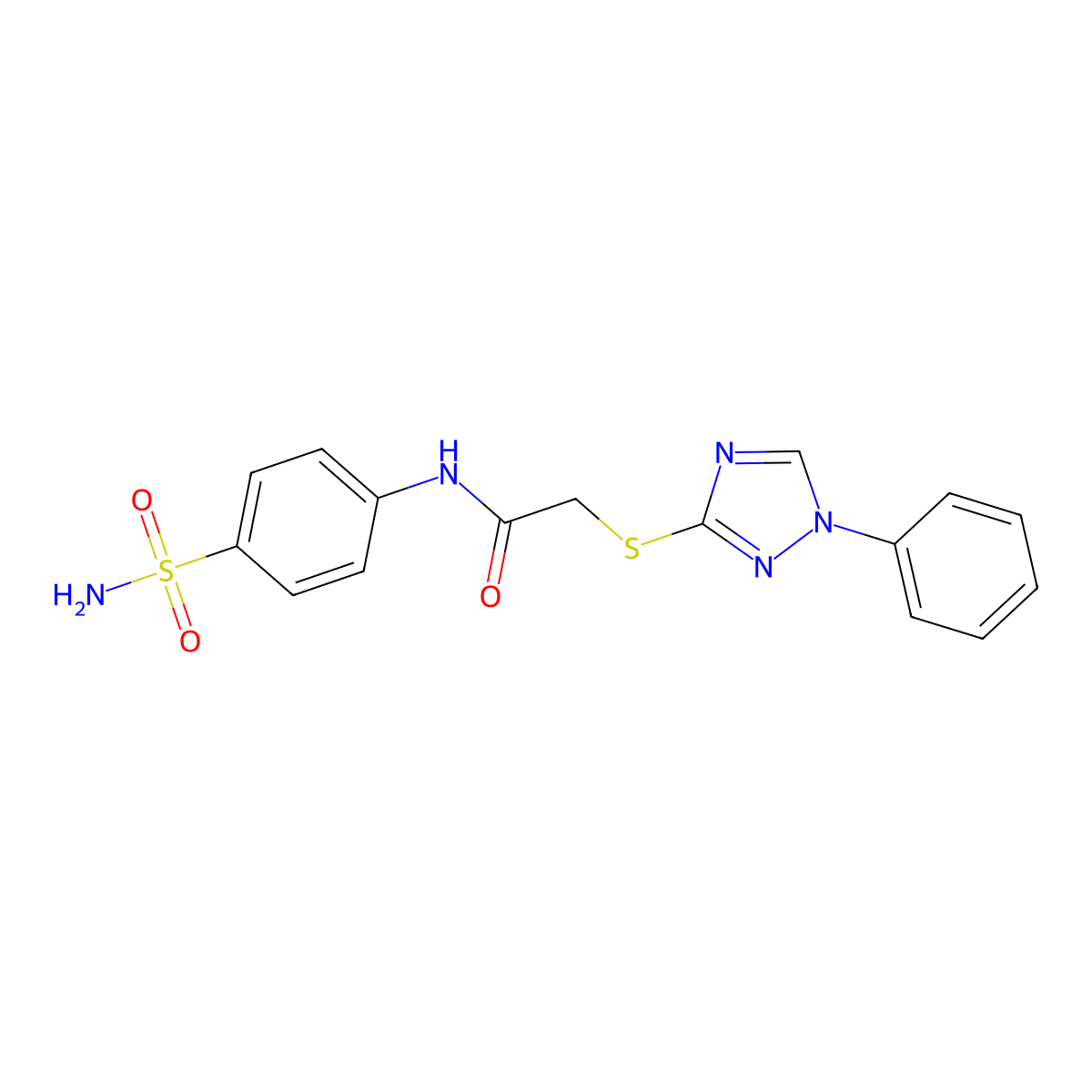 2-[(1-phenyl-1,2,4-triazol-3-yl)sulfanyl]-N-(4-sulfamoylphenyl)acetamide molecular structure, CAS 683802-15-5