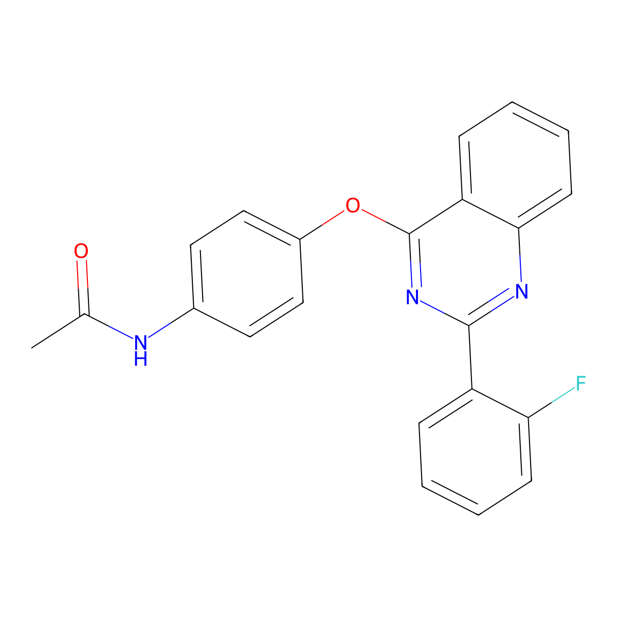 N-[4-[2-(2-fluorophenyl)quinazolin-4-yl]oxyphenyl]acetamide molecular structure, CAS 683807-50-3