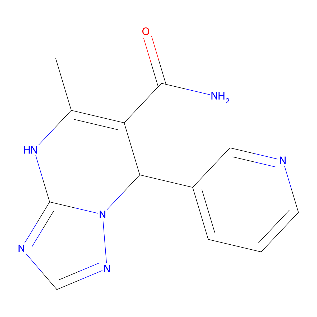 5-Methyl-7-(3-pyridinyl)-4,7-dihydro[1,2,4]triazolo[1,5-a]pyrimidine-6-carboxamide molecular structure, CAS 683807-76-3