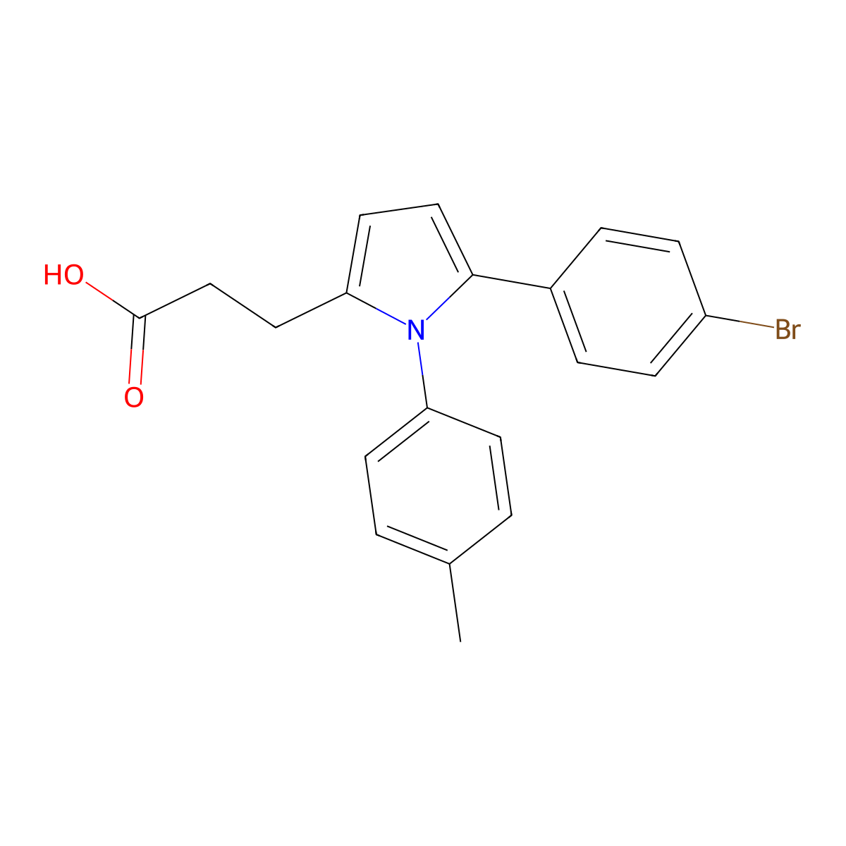 3-[5-(4-bromophenyl)-1-(4-methylphenyl)-1H-pyrrol-2-yl]propanoic acid molecular structure, CAS 683808-70-0