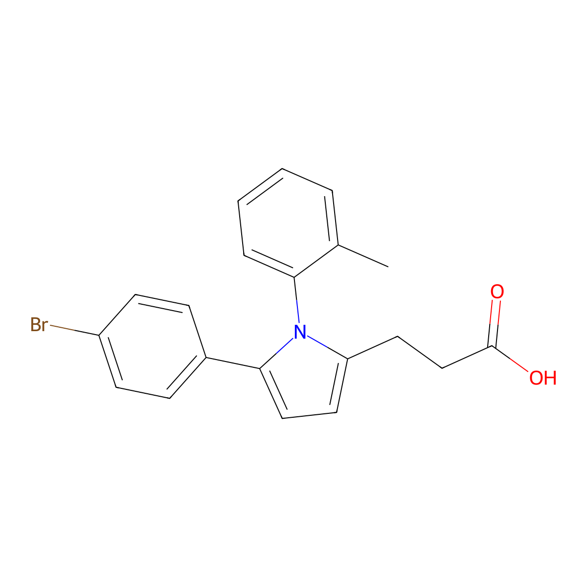 3-[5-(4-bromophenyl)-1-(2-methylphenyl)-1H-pyrrol-2-yl]propanoic acid molecular structure, CAS 683808-71-1