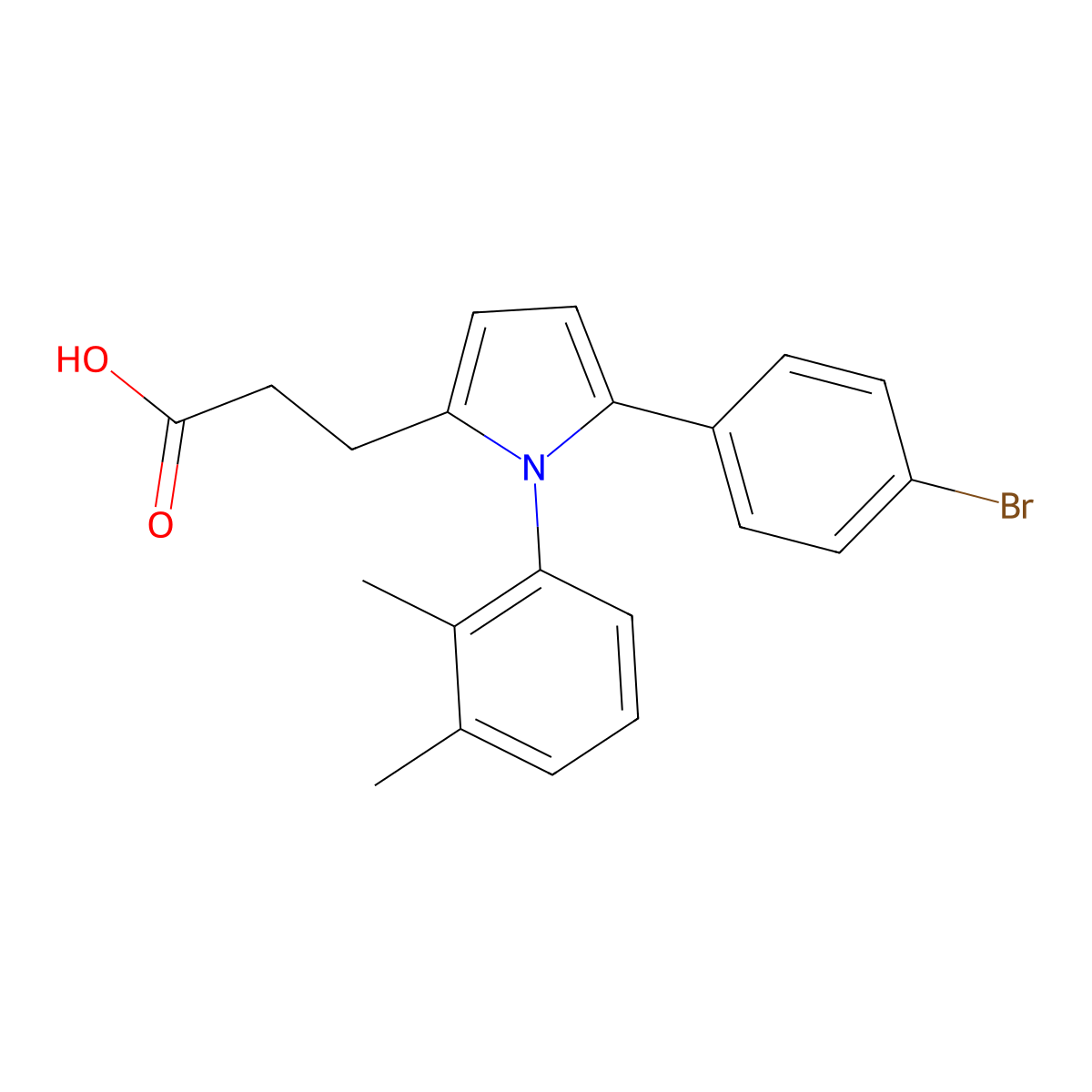 3-[5-(4-bromophenyl)-1-(2,3-dimethylphenyl)-1H-pyrrol-2-yl]propanoic acid molecular structure, CAS 683808-72-2