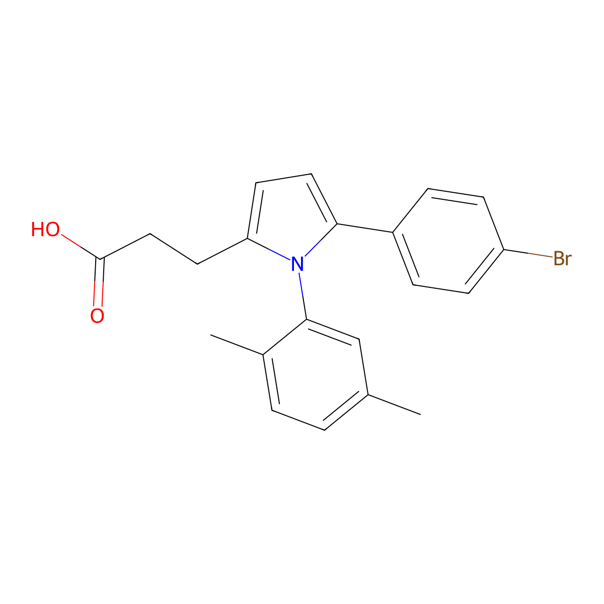 3-[5-(4-bromophenyl)-1-(2,5-dimethylphenyl)-1H-pyrrol-2-yl]propanoic acid molecular structure, CAS 683808-73-3