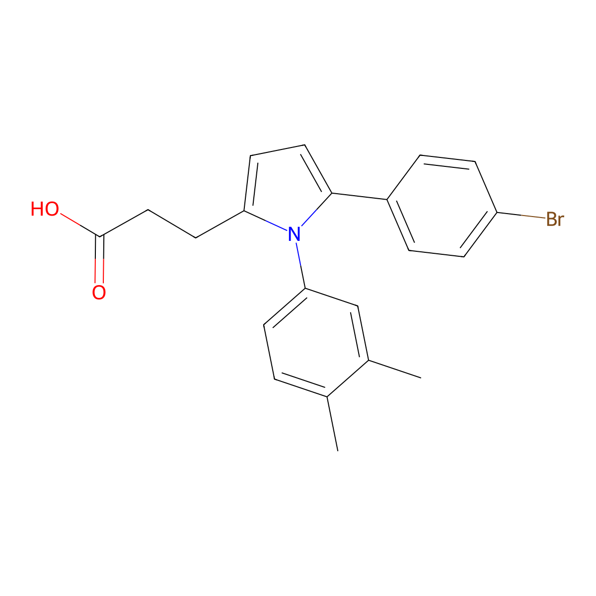 3-[5-(4-bromophenyl)-1-(3,4-dimethylphenyl)-1H-pyrrol-2-yl]propanoic acid molecular structure, CAS 683808-74-4