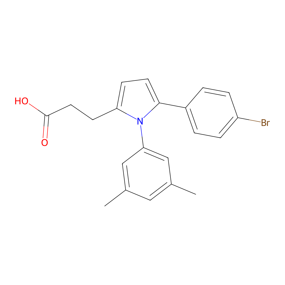 3-[5-(4-bromophenyl)-1-(3,5-dimethylphenyl)-1H-pyrrol-2-yl]propanoic acid molecular structure, CAS 683808-75-5