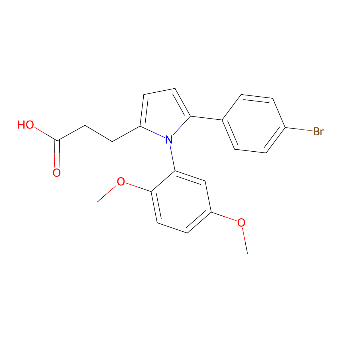 3-[5-(4-bromophenyl)-1-(2,5-dimethoxyphenyl)-1H-pyrrol-2-yl]propanoic acid molecular structure, CAS 683808-77-7