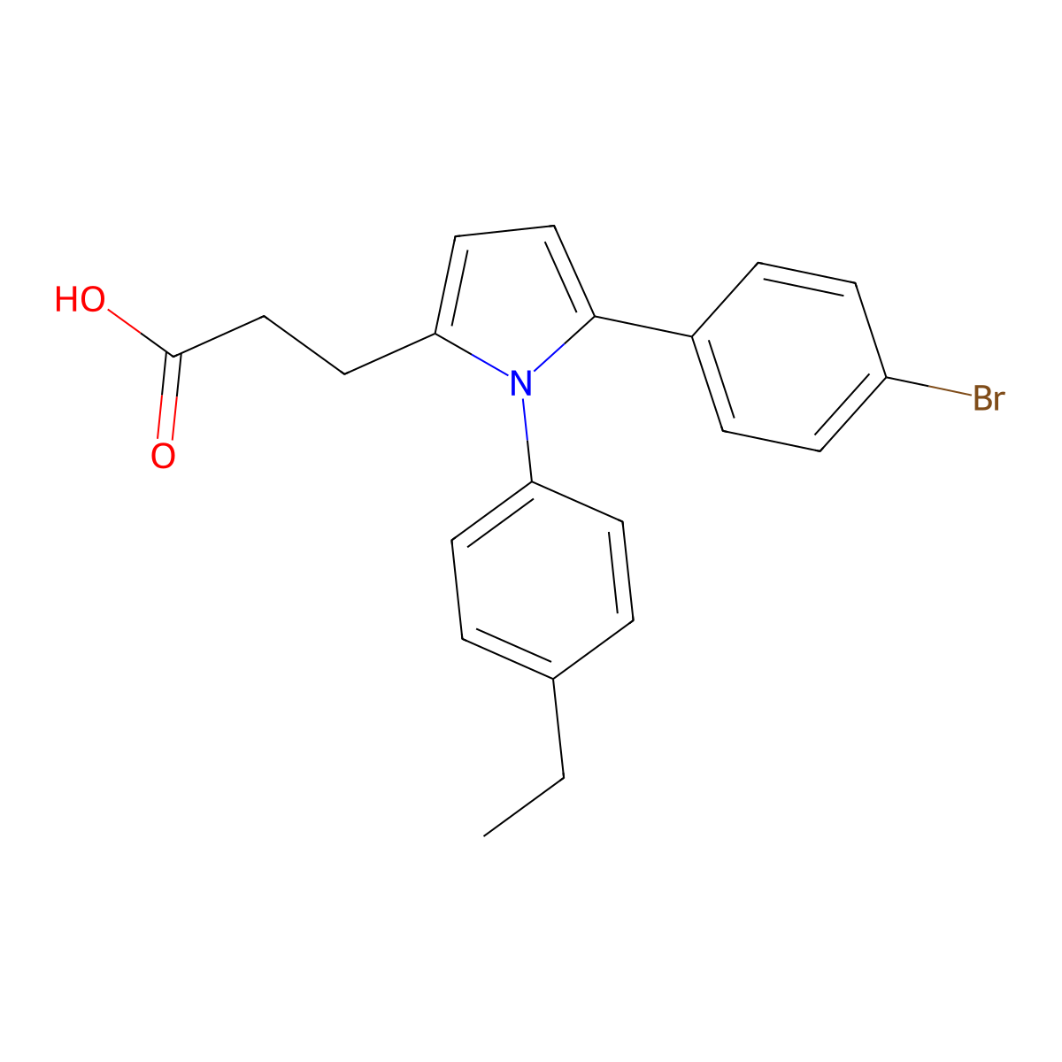 3-[5-(4-bromophenyl)-1-(4-ethylphenyl)pyrrol-2-yl]propanoic Acid molecular structure, CAS 683808-80-2