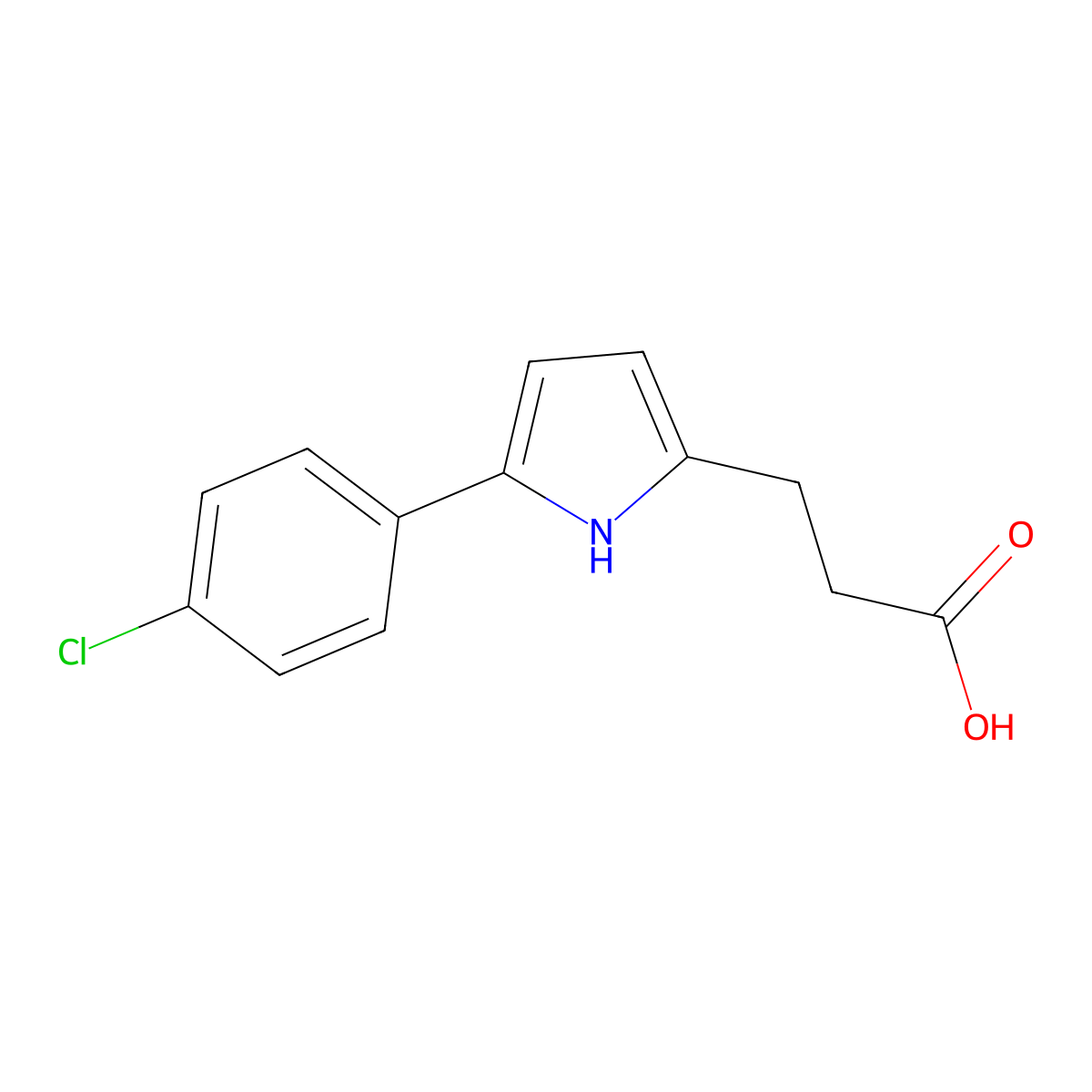3-[5-(4-chlorophenyl)-1H-pyrrol-2-yl]propanoic acid molecular structure, CAS 683808-84-6