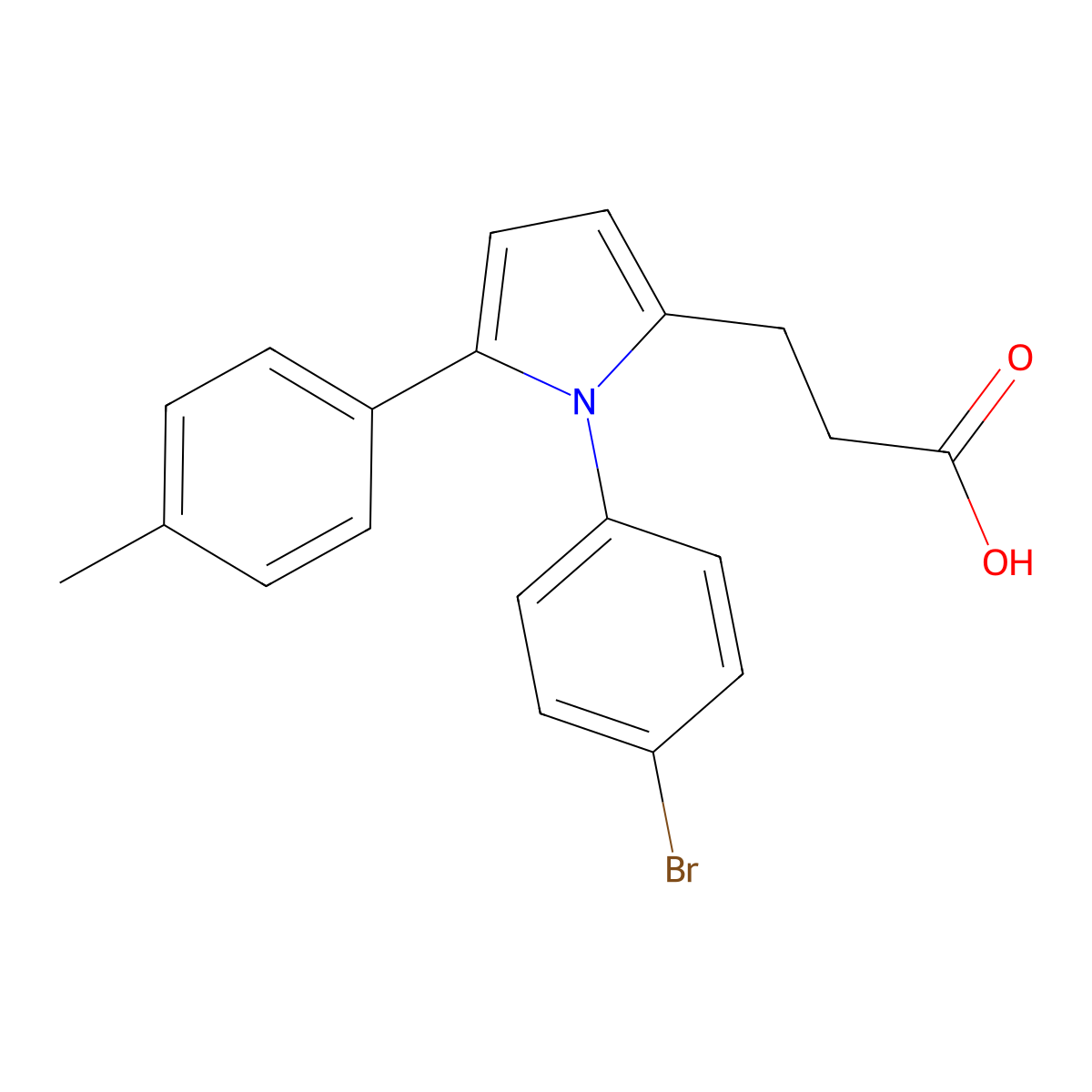 3-[1-(4-bromophenyl)-5-(4-methylphenyl)-1H-pyrrol-2-yl]propanoic acid molecular structure, CAS 683809-11-2