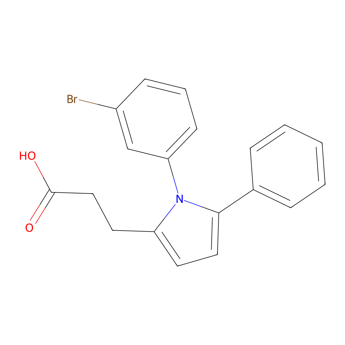 3-[1-(3-Bromophenyl)-5-phenylpyrrol-2-yl]propanoic acid molecular structure, CAS 683809-25-8