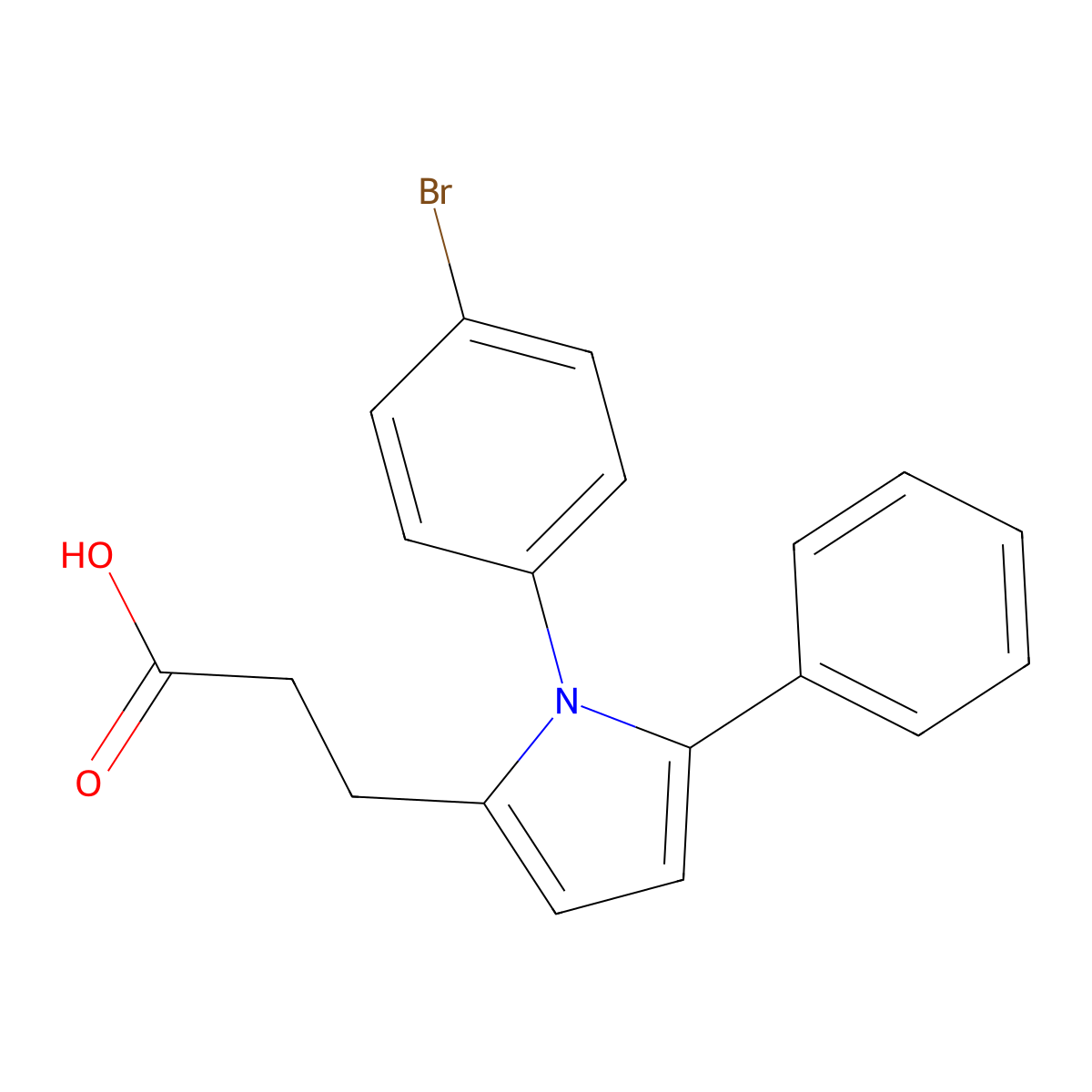 3-[1-(4-bromophenyl)-5-phenyl-1H-pyrrol-2-yl]propanoic acid molecular structure, CAS 683809-26-9