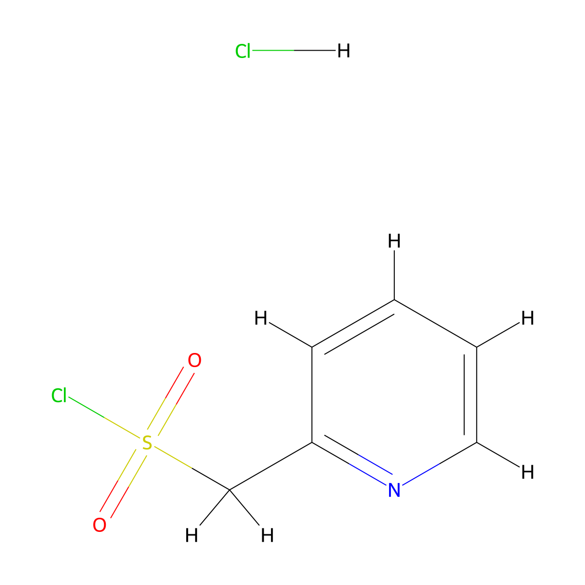 (Pyridin-2-yl)methanesulfonyl chloride hydrochloride molecular structure, CAS 683812-80-8